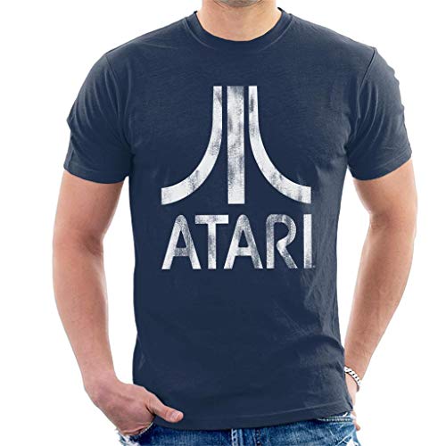 Atari Distressed White Logo Men's T-Shirt