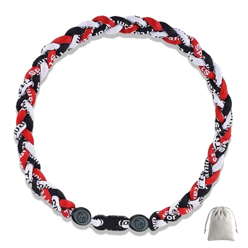 18 Inch Baseball Necklaces Three Braided Rope Tornado Men Women Baseball Sports Necklace, Ideal Accessories for Baseball Teams and Enthusiasts