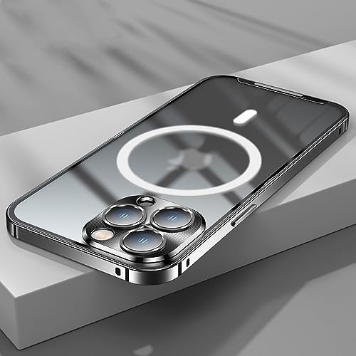 Estuche magnético de metal iPhone 12 con cristal esmerilado y cubierta de cámara