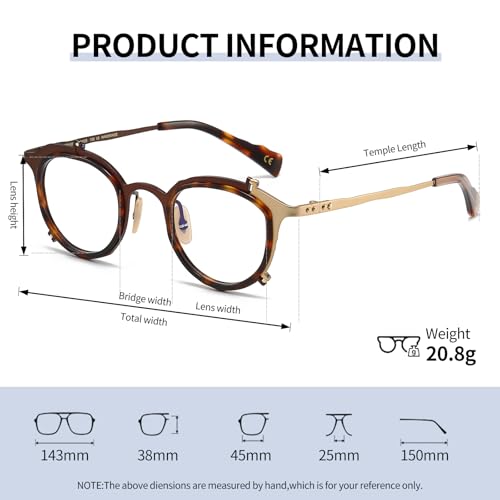 Image of JOLLYNOVA Wren Desiger Titanium Acetate Prescription Glasses Frame，Personalized Eyeglasses with Blue Light Lenses