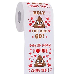60th Birthday Gifts for Men and Women – Happy Prank Toilet Paper – 60th Birthday Decorations for Him, Her – Party…
