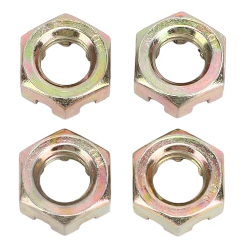 Image of 4PCS M10 Hex Slotted Nuts Steel Alloy Zinc Plating Wheel Alxe Hub Castle Nut for 50 to Quad Dirt Bike ATV Go Kart