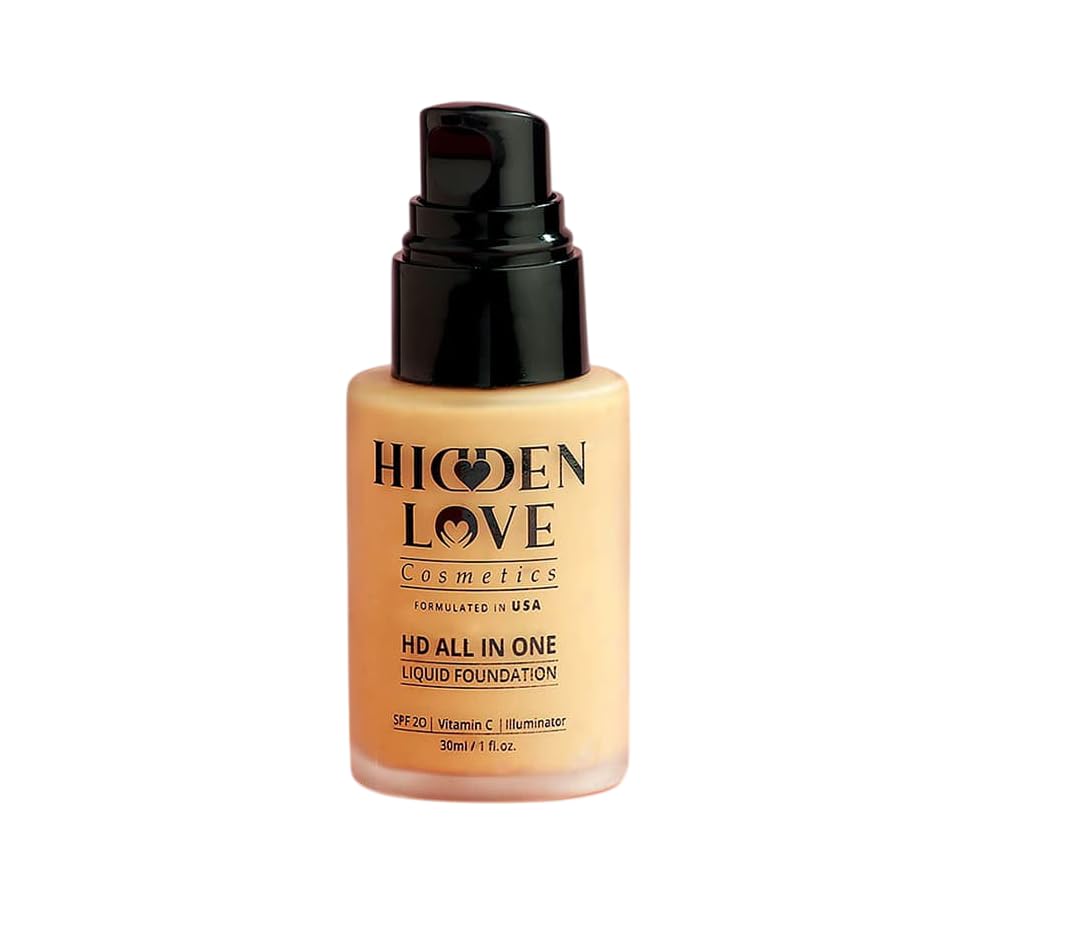 Hidden love HD All in One Liquid Foundation | Flawless Matte Finish for All Skin Type | Waterproof, Lightweight, Full Coverage & Long Lasting Glow | 30ml (Dark, 30 Ml)-image-44