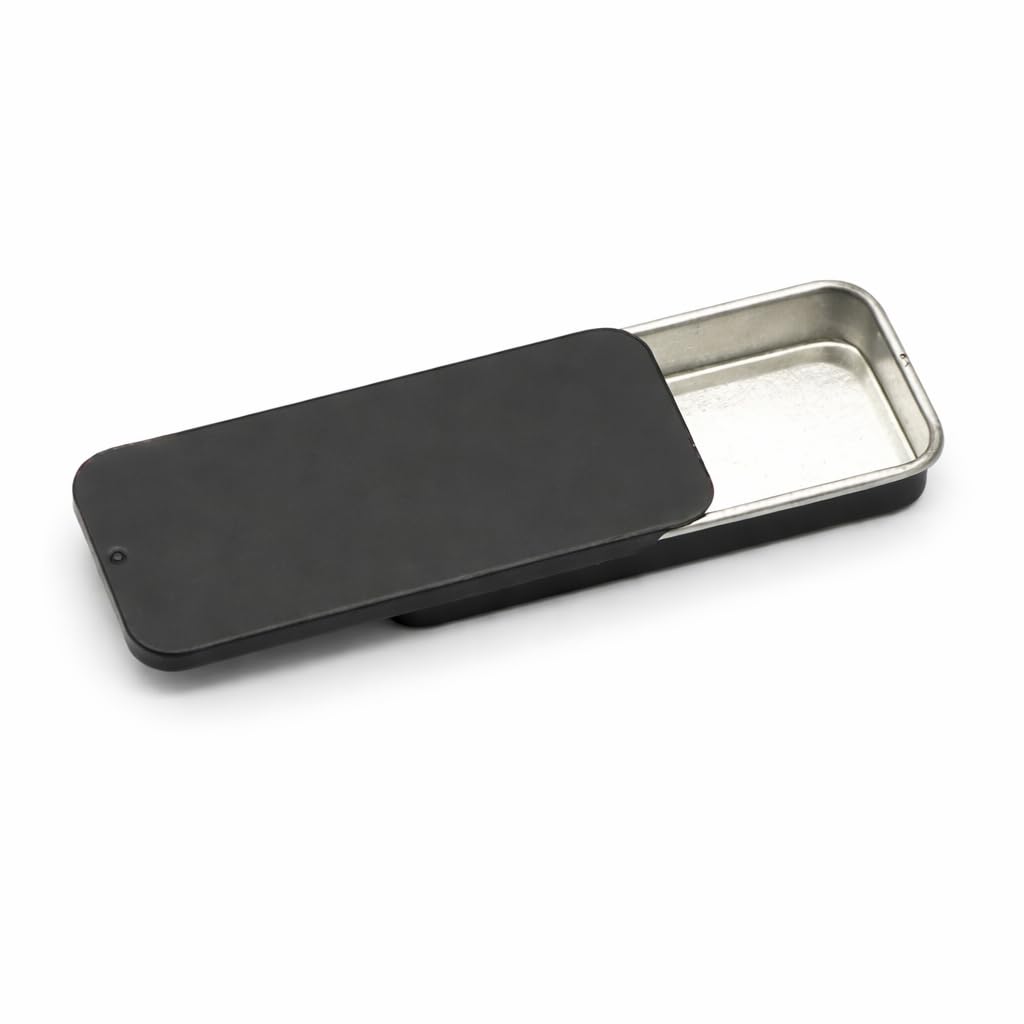 Bencho Black Rectangular Slider Top Metal Beauty Tins (10g Capacity) | Pack of 12| Small Portable Storage Boxes for Lip Balm, Candies, Jewelry, Crafts, Pills, Solid Perfumes-image-25