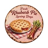Fresh Rhubarb Pie Spring Days Metal Tin Sign Plaque