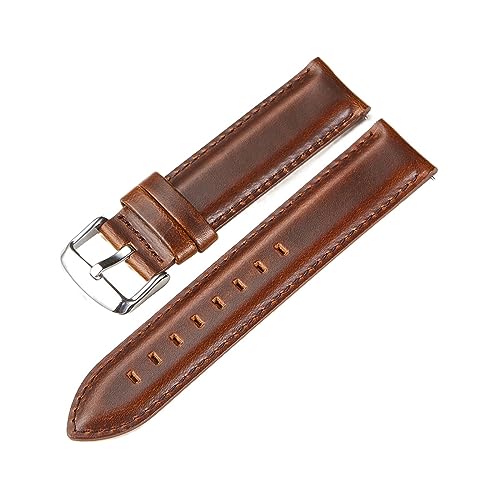 Sangle en cuir véritable 20 mm pour montre connectée et classique avec fixation rapide