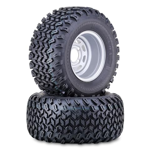 WANDA Golf Cart Tire Wheel Assembly 23X10.5-12 with 4 Lugs on 4 PCD ET-15.5 Silver Wheel-10143 PK 2