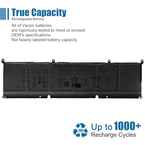 Image of P0FWH Laptop Battery Replacement for Dell Alienware m16 R2 Inspiron 16 7640 2-in-1 Inspiron 16 Plus 7640 Series 0M9DG0 HGJCY POFWH 11.7V 90Wh 7692mAh