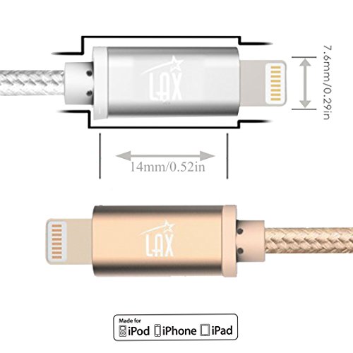Lax Iphone Charger Lightning Cable - Mfi Certified Durable Braided Apple Lightning Usb Cord For Iphone 11/11 Pro Max/Xs Max/X/Ipad, Ipod & More 2 Pack #TOP4