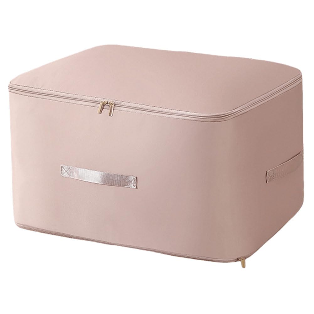 Space Saving Self Compression Organizer Portable Heavy Duty Moving Bags Blanket Storage Bags for Comforters Bedding Blankets Clothing Pillows (Pink 54 * 42 * 30CM)