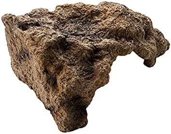 Reptile Simulation Rock Hideouts Cave Amphibian Hides Resin Habitat Decor Shelter for Gecko Leopard Lizards Toad Turtle (Small),grey