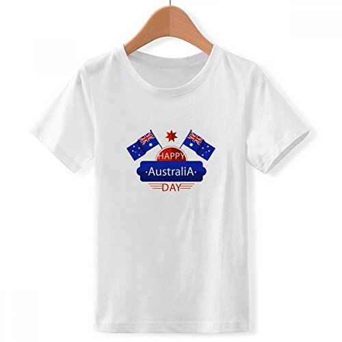 T-Shirt Blanc Australie Étoile Ras du Cou en Finition Soignée