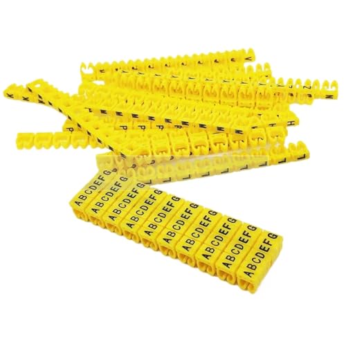 Marqueur de câble jaune AZ en nylon 390 pièces pour fils de 1.5 à 6 mm²