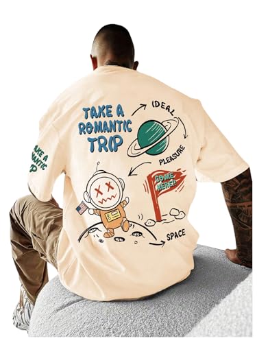 SOLY HUX Men's Oversized Graphic Tees Cartoon Letter Print T Shirt Drop Shoulder Short Sleeve Casual Tops3