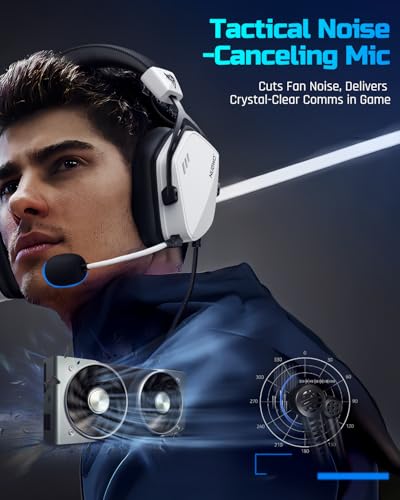 Image of NUBWO HG03 Wired Gaming Headset for PC, FPS-Tuned, Noise-Canceling Mic | USB-A Equipped | One-Click FPS Mode | 50mm Driver | Memory Foam Cushion | For PC Laptop | Gaming & Office Comfort - White