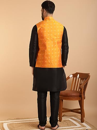 Image of SOJANYA (Since 1958 Men's Silk Blend Kurta Pyjama & Nehru Jacket Combo