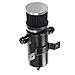 750ML Aluminum Baffled Oil Catch Can Breather Can With Drain Valve W/Filter 2 Ports 10AN Oil Coolant Fuel Overflow Tank Black
