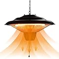 TRUSTECH Hanging Patio Heater, 1500W Infrared Heater for Outdoors/Indoors, 3s Fast Heating, Quiet, IP34 Waterproof, Adjustable Chain, Ceiling Heater for Home/Garage/Balcony