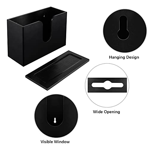 ADXCO Paper Towel Dispenser Wall Mount Bamboo Black Paper Hand Napkin Dispenser with Lid for Bathroom Kitchen Office and Toilet - Thumbnail 3