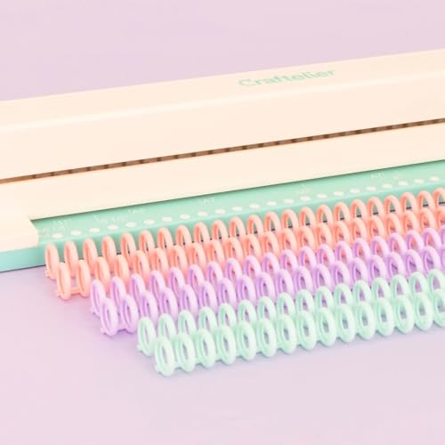 Craftelier - Manuelles Bindegerät mit 30 Löchern - Locher mit 6 Ringen in Pastelltönen - Locht bis zu 5 Blatt - kompatibel mit den Größen A4, A5, A6, A7 - für Notizbücher und Scrapbooking