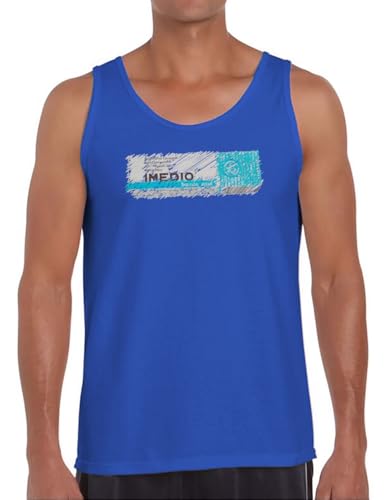 Camisetas EGB Camiseta Tirantes Chico Pegamento IMEDIO-2 - Ochenteras 80´s Retro Comic (Azul, S)