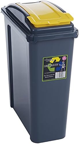 Pack Of Three 25 Litre Recycling Bins (Bin Lid Colour Will Vary)