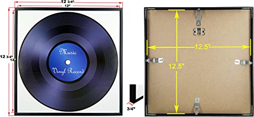 Memory Keeper,4 Pack, Aluminum Metal Black Music Record Album Frame 12.5X12.5 Inch Picture Frame Made To Display Vinyl Lp Album Covers, Fit The Album Artwork Display, Butterfly Sawtooth Hanger, Spring Clips, Set Of 4Pcs (Black, 4) #TOP2