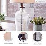 Signature Design by Ashley Bandile Modern Farmhouse 22.5" Seeded Glass Table Lamp, Bronze - Image 3