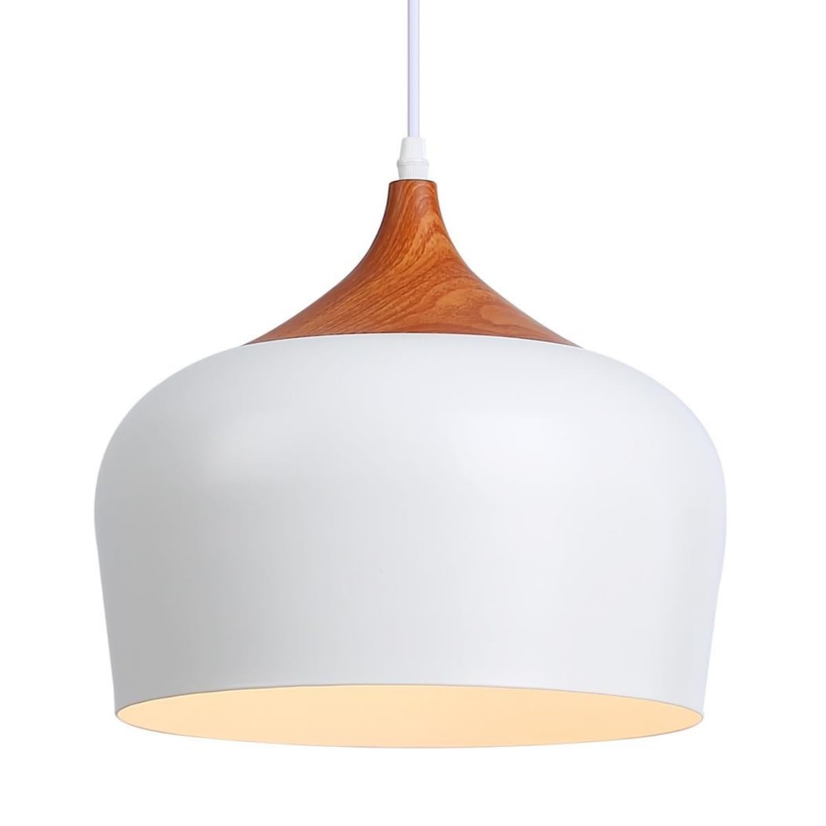 Modern Pendant Light Fxtures Kitchen, Hanging Light Fixtures Ceiling Mount, Wood Metal Shade Pendant Lamp for Dining Room, Bedroom, Living Room,