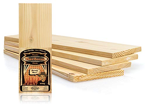 Axtschlag Planches à bière premium | 4 planches de fumage XL pour griller | 100 % naturelle | pour barbecue à gaz, barbecue sphérique & barbecue électrique | 300 x 110 x 10 mm | Réutilisable Cover