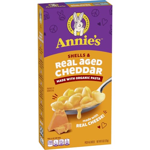 Annie's Shells and Real Aged Cheddar, Made with Organic Pasta and Real Cheese, 6 oz