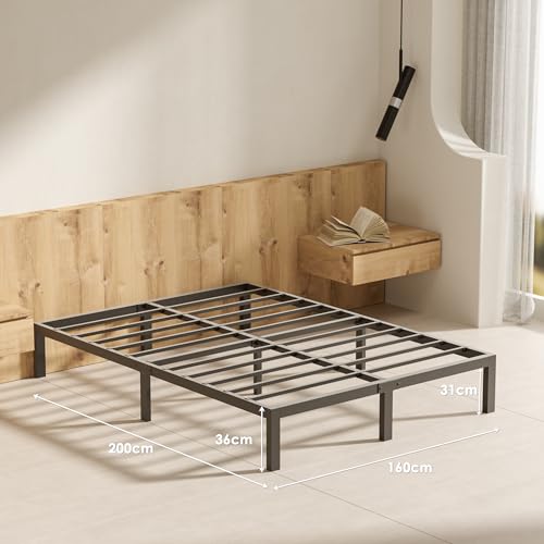 Cadre de lit 160x200 acier silencieux, 36 cm DEWINNER