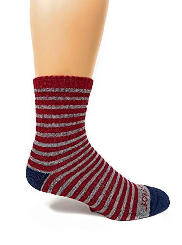 Image of Warrior Alpaca Socks - Comfort Cushioned Retro Mini-Stripe Quarter Crew for Adults - Unisex