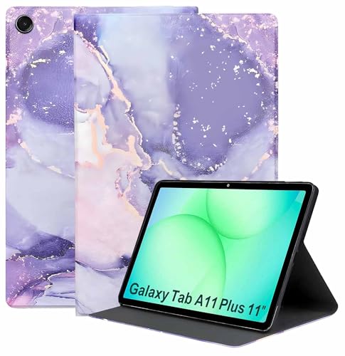 Image of ProElite Book Cover Case for Samsung Galaxy Tab A11 Plus 11 inch 2025, Smart flip case Book Cover for Samsung Galaxy Tab A11+ 11 inch 2025, Marble Purple