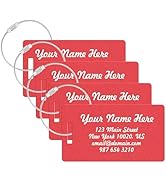 Personalized Luggage Tags for Suitcases 4 Packs Custom Metal Engraved Tag for Cruise Travel, Cust...