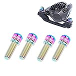 Juscycling Pack of 4 pcs Titanium Bolts Screws for MTB Road Bicycle and Mountain Bike Disc Caliper, M6X20mm (Oil Slick)