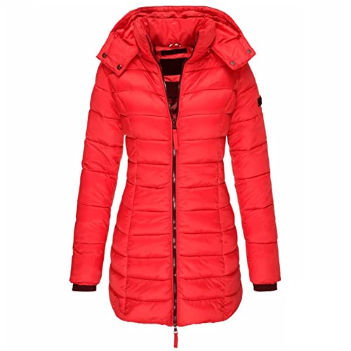 Elonglin Casaco Acolchoado Feminino Midi Delgado Comprimento Médio Quente Inverno C M
