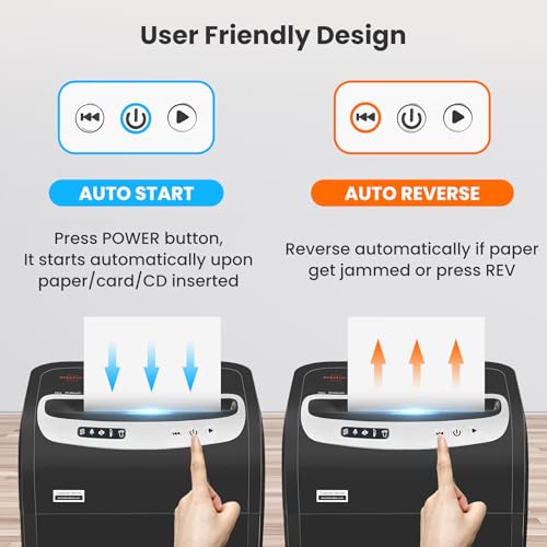 Image of VidaTeco 20 Sheet Cross Cut Paper Shredder Heavy Duty, P-4, 30L Bin | Heavy-Duty for Home Office, 60-Min Runtime, Shreds Paper, Cards, Staples & Clips, Jam Proof; 30L Pullout Bin with 4 Casters