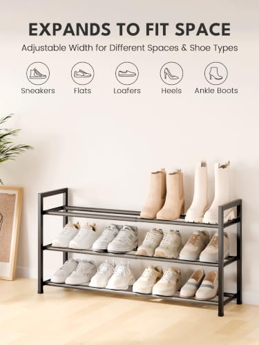 Image of Bumusty 3 Layer Tier Multipurpose Foldable Storage Rack, Bookshelf, ShoeShelf, Book Stand, Shoe Stand, Wardrobe Organizer for Clothes, Home, Library (3 Tier)