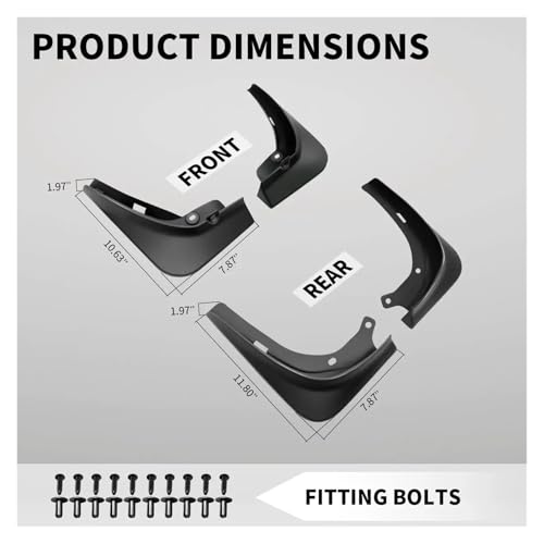 Garde-boue pour Tesla Model 3 2017-2023 protection sans perçage - 5