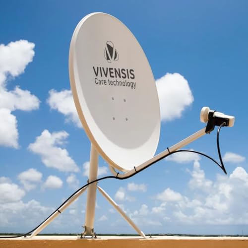 Kit Antena Parabólica Vivensis c/ 2 Receptores Vx10 Lnbf Duplo + 2 Cabos 15M