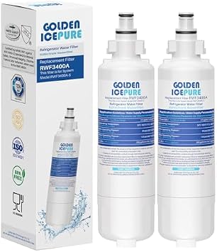 GOLDEN ICEPURE 257760 Fridge Water Filter, Compatible with Panasonic CNRAH-257760, CNRAH- 125950,EcoAqua EFF-6032B;NR-B53V1-WB/X1D, NR-BG53V2, NR-BG53VW2, NR-B53V2-XE, NR-B54X1-WB/E,AH-PCN3 Pack