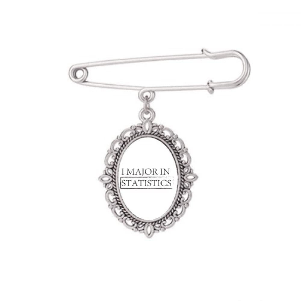 Broche Citation I Major In Statistics taille M pour robe et chemise