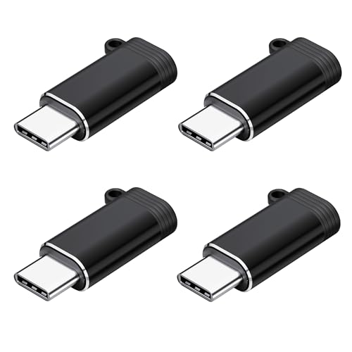 4 Pack Lightning to USB C Adapter, Apple Lightning Female to Type C Male Charging Converter, QC Charge Compatible with iPhone iPad Android -ONLY Charging & Data Transfer from Cellphone to Computer