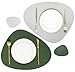 Olrla Tischsets und Untersetzer-Sets 6 doppelseitiges PU-Leder-Platzdeckchen rutschfest abwischbar wasserdicht für Küche Indoor Esstisch Restaurant (Grün/Grau)