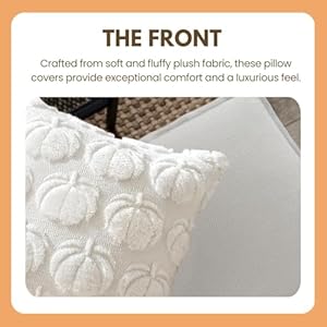 Fall Throw Pillow Covers, Set of 2 Soft Plush Faux Fur Decorative Fall Decor Accent Cushion Couch Cover, Sofa, Bedroom, and Farmhouse Home Decor (Pure White Pumpkin, 18" X 18" (Pack of 2)) Fall Throw Pillow Covers Set of 2 Soft Plush Faux Fur Decorative Fall Decor Accent Cushion Couch Cover Sofa Bedroom and Farmhouse Home Decor Pure White Pumpkin 18 X 18 Pack of 2