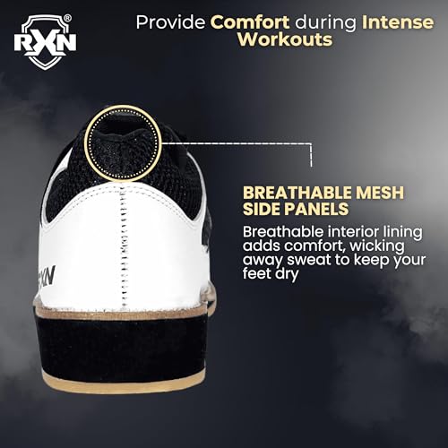 Image of RXN World Star Weightlifting Shoes for Men | Natural Leather with Mesh Lining Upper Eva Out Sole Weightlifting Shoes