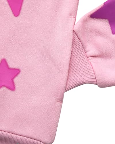Image of Disney Lilo and Stitch Girls Cozy Fleece Zip Up Graphic Hoodie Sweatshirt