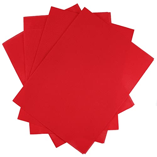 Image of KCS 4 /6 pc of 12 inch x 18 inch 18CT Counted Cotton Aida Cloth Cross Stitch Fabric (4 pc, Red)