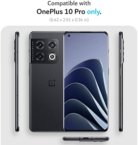 TUDIA DualShield Designed for OnePlus 10 Pro Case, [Merge] Shockproof Military Grade Dual Layer Heavy Duty Slim Hard Protective Case Cover (Matte Black)